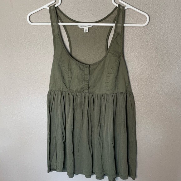 American Eagle olive green mesh racerback tank top women's size small - Picture 1 of 4